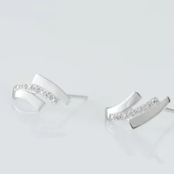 Boucles D'oreilles Puces Ainhoa Or Blanc Diamant
