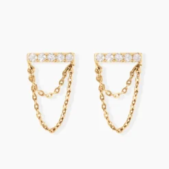 Boucles D'oreilles Puces Akilina Or Jaune Oxyde De Zirconium