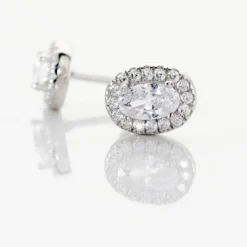 Boucles D'oreilles Puces Albertina Argent Blanc Oxyde De Zirconium