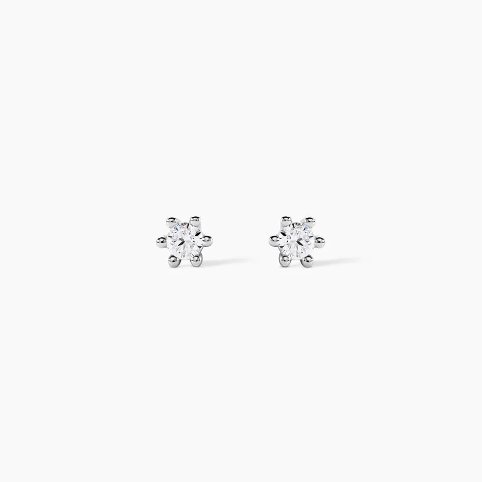 Boucles D'oreilles Puces Allison Argent Blanc Oxyde De Zirconium