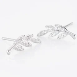 Boucles D'oreilles Puces Alma Argent Blanc Oxyde De Zirconium