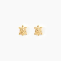 Boucles D'oreilles Puces Almahae Tortue Or Jaune