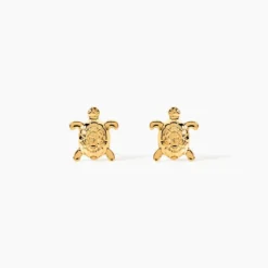 Boucles D'oreilles Puces Almahae Tortue Or Jaune