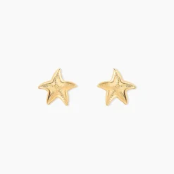 Boucles D'oreilles Puces Alphonsine Etoile De Mer Or Jaune