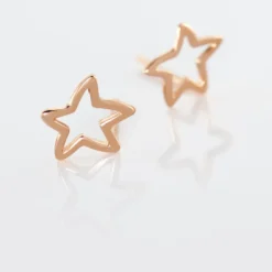 Boucles D'oreilles Puces Alphonsine Etoile De Mer Or Rose