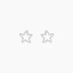 Boucles D'oreilles Puces Alphonsine Etoile De Mer Or Blanc