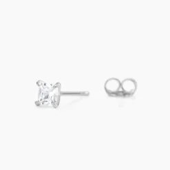 Boucles D'oreilles Puces Alys Argent Blanc Oxyde De Zirconium