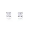 Boucles D'oreilles Puces Alys Argent Blanc Oxyde De Zirconium
