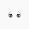 Boucles D'oreilles Puces Anais Or Blanc Perle De Culture Et Oxyde