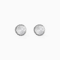 Boucles D'oreilles Puces Anaissa Argent Blanc Oxyde De Zirconium