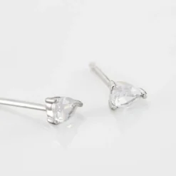 Boucles D'oreilles Puces Anaru Argent Blanc Oxyde De Zirconium