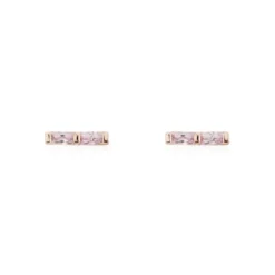 Boucles D'oreilles Puces Andrew Argent Rose Oxyde De Zirconium Rose