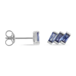 Boucles D'oreilles Puces Andy Argent Blanc Oxyde De Zirconium