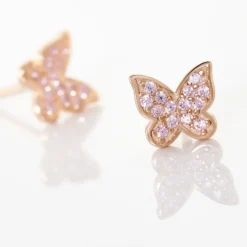 Boucles D'oreilles Puces Anne-lise Argent Rose Oxyde De Zirconium