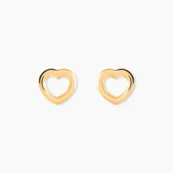 Boucles D'oreilles Puces Anne-maudae Coeurs Or Jaune