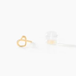 Boucles D'oreilles Puces Anne-maudae Coeurs Or Jaune