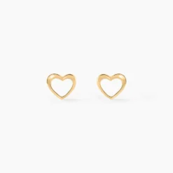 Boucles D'oreilles Puces Anne-maudae Coeurs Or Jaune