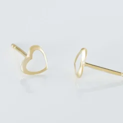 Boucles D'oreilles Puces Anne-maudae Coeurs Or Jaune