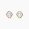 Boucles D'Oreilles Puces Annissa Plaqué Or Jaune Oxyde De Zirconium