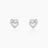 Boucles D'oreilles Puces Aoki Argent Blanc Oxyde De Zirconium