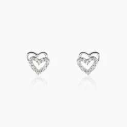 Boucles D'oreilles Puces Aoki Argent Blanc Oxyde De Zirconium