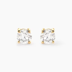 Boucles D'Oreilles Puces Aphrodite Ld Or Jaune Diamant Synthétique