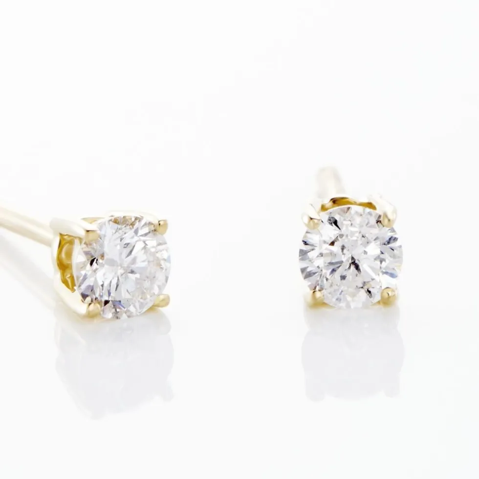 Boucles D'oreilles Puces Aphrodite Or Jaune Diamant
