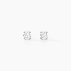 Boucles D'oreilles Puces Aphrodite Or Blanc Diamant