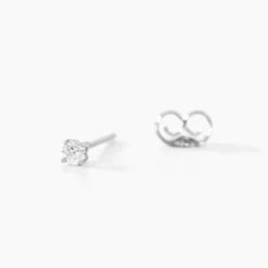 Boucles D'oreilles Puces Aphrodite Or Blanc Diamant