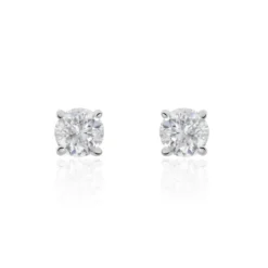 Boucles D'oreilles Puces Aphrodite Or Blanc Diamant
