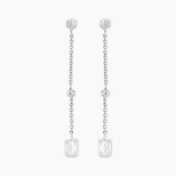 Boucles D'oreilles Puces Argane Argent Blanc Oxyde De Zirconium