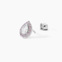 Boucles D'oreilles Puces Argent Blanc Tania Oxydes De Zirconium