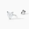 Boucles D'oreilles Puces Argent Blanc Schull Oxydes De Zirconium