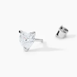 Boucles D'oreilles Puces Argent Blanc Schull Oxydes De Zirconium