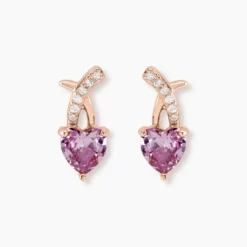 Boucles D'oreilles Puces Argent Rose Avalon Oxyde De Zirconium