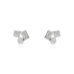 Boucles D'oreilles Puces Argent Duredle Oxydes De Zirconium