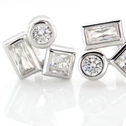 Boucles D'oreilles Puces Argent Duredle Oxydes De Zirconium