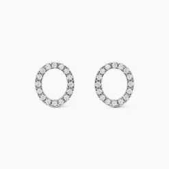Boucles D'oreilles Puces Argent Blanc Umbria Oxydes De Zirconium