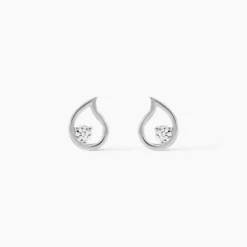Boucles D'oreilles Puces Argent Blanc Sidonio Oxydes De Zirconium