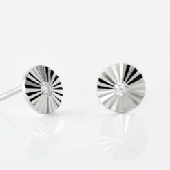Boucles D'oreilles Puces Argent Blanc Valente Oxydes De Zirconium