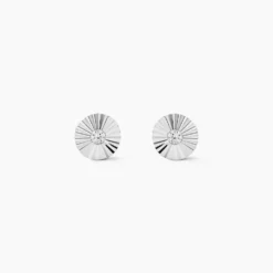 Boucles D'oreilles Puces Argent Blanc Valente Oxydes De Zirconium