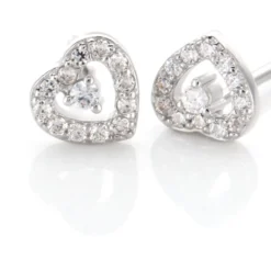 Boucles D'oreilles Puces Argent Blanc Gautiere Oxydes De Zirconium