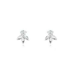 Boucles D'oreilles Puces Argent Blanc Braxton Oxydes De Zirconium