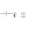 Boucles D'oreilles Puces Argent Blanc Laureano Oxyde De Zirconium