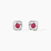 Boucles D'oreilles Puces Argent Blanc Clover Verre Oxydes De Zirconium