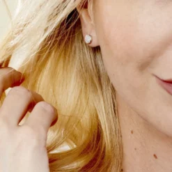 Boucles D'oreilles Puces Argent Blanc Victorin Oxydes De Zirconium