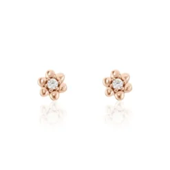 Boucles D'oreilles Puces Argent Rose Buddy Oxydes De Zirconium