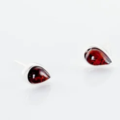 Boucles D'oreilles Puces Argent Blanc Junie Ambre