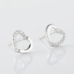 Boucles D'oreilles Puces Argent Blanc Saverio Oxydes De Zirconium