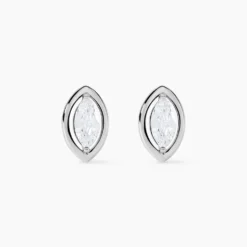 Boucles D'oreilles Puces Arone Argent Blanc Oxyde De Zirconium